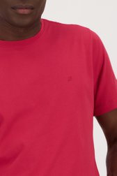 T-shirt rouge à col rond de Liberty Island pour Hommes