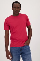 T-shirt rouge à col rond de Liberty Island pour Hommes