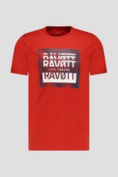 T-shirt rouge avec logo imprimé de Ravøtt pour Hommes