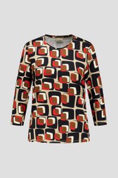 Photo produit 1 de T-shirt rouge-brun avec imprimé de Barbara Lebek pour Femmes