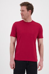 T-shirt rouge foncé avec poche sur la poitrine de Ravøtt pour Hommes