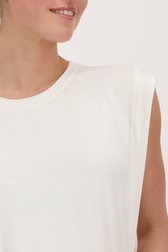 T-shirt sans manches écru de Liberty Island pour Femmes