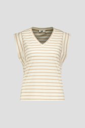 T-shirt sans manches rayé beige de Louise pour Femmes