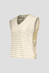 T-shirt sans manches rayé beige de Louise pour Femmes