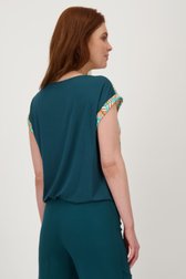 T-shirt turquoise à imprimé géométrique de Libelle pour Femmes