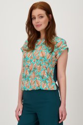 T-shirt turquoise à imprimé géométrique de Libelle pour Femmes