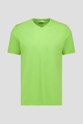 T-shirt vert à col en V de Liberty Island pour Hommes