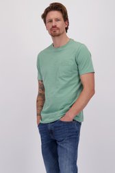 Le devant de T-shirt vert à col rond de Ravøtt pour Hommes