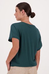 T-shirt vert-bleu à motif fin de Opus pour Femmes