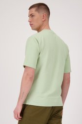 T-shirt vert clair à structure gaufrée de Casual Five pour Hommes