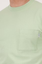 T-shirt vert clair à structure gaufrée de Casual Five pour Hommes