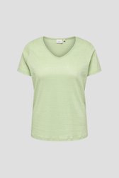 T-shirt vert clair avec paillettes et col rond de Only Carmakoma pour Femmes
