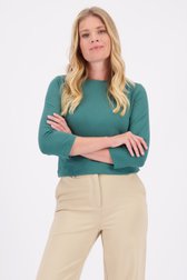 Le devant de T-shirt vert foncé à manches 3/4 de Liberty Loving nature pour Femmes