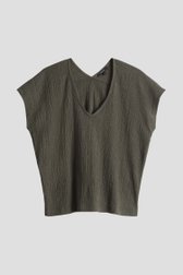 T-shirt vert foncé avec structure de Opus pour Femmes