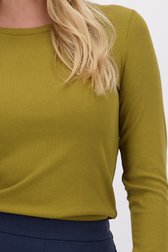 Détail de T-shirt vert olive à manches longues de Libelle pour Femmes