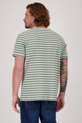 T-shirt vert rayé à col rond de Bluefields pour Hommes