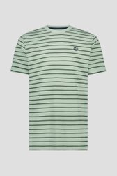 T-shirt vert rayé à col rond de Bluefields pour Hommes