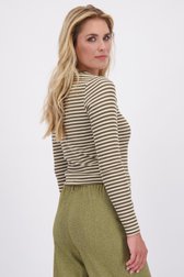 Le dos de T-shirt vert rayé à manches longues de Libelle pour Femmes