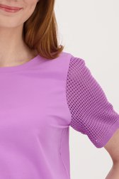 T-shirt violet à manches crochetées de Libelle pour Femmes