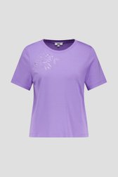 T-shirt violet avec fleur brodée de Louise pour Femmes
