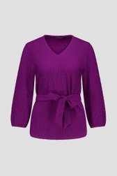 T-shirt violet foncé en tissu texturé de Claude Arielle pour Femmes