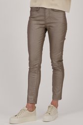 Taankleurige broek met coating - Slim fit van Opus voor Dames