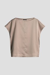 Productfoto 1 van Taupe blouse met satin look door Opus voor Dames