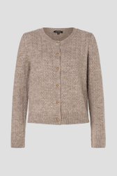 Taupe cardigan van More & More voor Dames