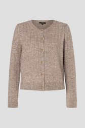 Taupe cardigan van More & More voor Dames