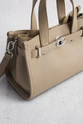 Productfoto 1 van Taupe handtas in leather look met zilveren details door Liberty Island voor Dames