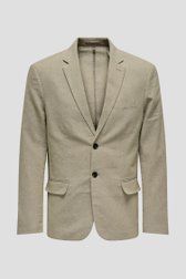 Taupe kostuumvest met linnen van ONLY & SONS voor Heren
