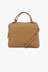 Productfoto 1 van Taupe lederen handtas door D'Auvry voor Dames