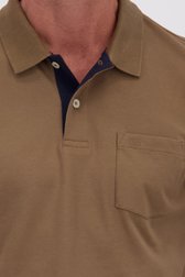 Detail van Taupe polo met lange mouwen door Dansaert Blue voor Heren