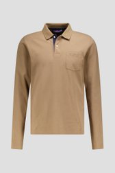 Productfoto 1 van Taupe polo met lange mouwen door Dansaert Blue voor Heren