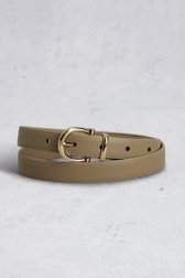 Voorkant van Taupe riem met goudkleurige gesp door Liberty Island voor Dames