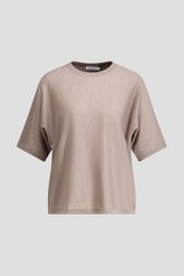 Productfoto 1 van Taupe wollen truitje met korte mouwen door Liberty Island voor Dames