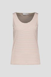 Top à rayures beige et écru à larges bretelles de Liberty Island pour Femmes