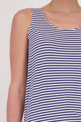 Top à rayures bleu et écru à larges bretelles de Liberty Island pour Femmes
