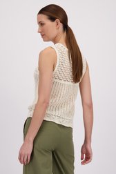 Top beige en maille avec motif ajouré de More & More pour Femmes