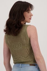 Top en crochet kaki avec détail de nœud de JDY pour Femmes