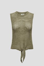 Top en crochet kaki avec détail de nœud de JDY pour Femmes