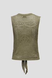 Top en crochet kaki avec détail de nœud de JDY pour Femmes