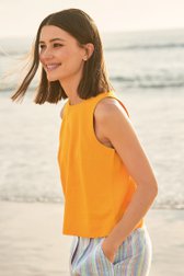 Top en lin orange de Liberty Island pour Femmes