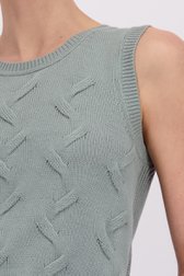 Détail de Top en maille verte à col rond de Liberty Island pour Femmes