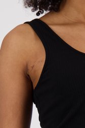 Top noir en tricot côtelé de Louise pour Femmes