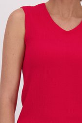 Détail de Top rouge en tissu structuré de Claude Arielle pour Femmes