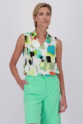 Top sans manches avec imprimé jaune-vert de Claude Arielle pour Femmes