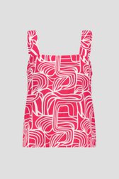 Top sans manches rouge corail à imprimé blanc de Libelle pour Femmes