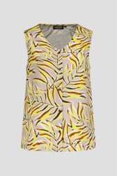 Topje met gele bladerprint van Signature voor Dames