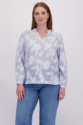 Vidéo de Blouse bleue à rayures et motif feuilles de ONLY Carmakoma pour Femmes